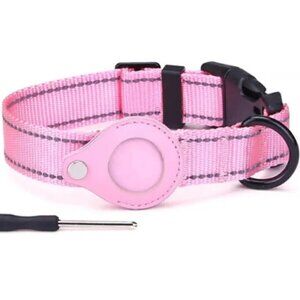 PINK REFLECTIVE AIRTAG  DOG COLLAR